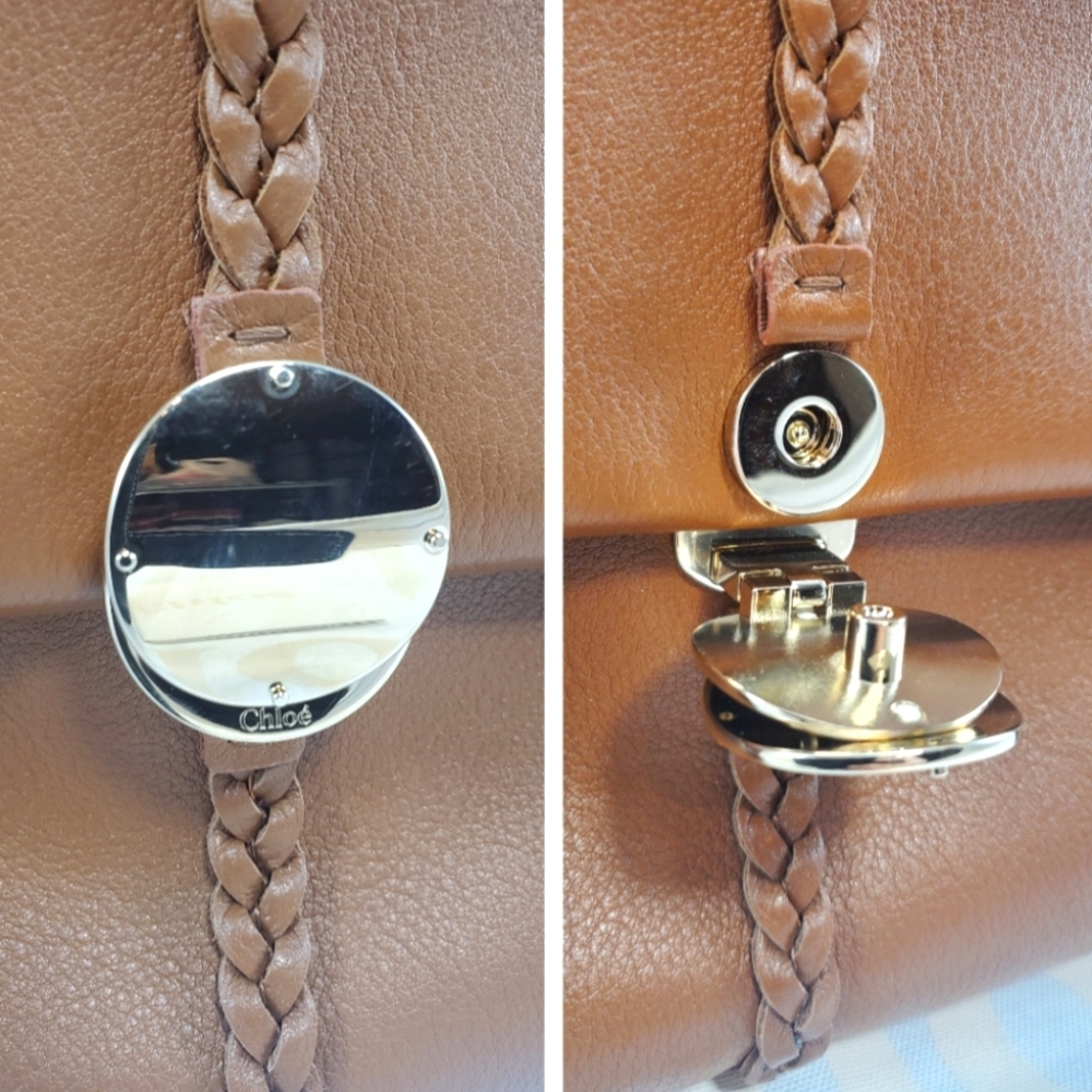 NWT$3,650 CHLOÉ Penelope Large Caramel Brown Leather Shoulder Bag - Picture 11 of 16